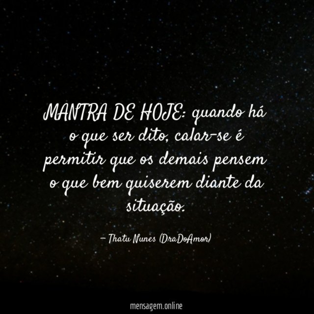 MANTRA DE HOJE