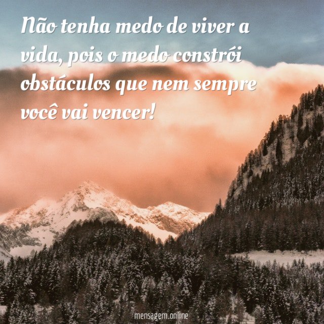 Não tenha medo de viver a vida