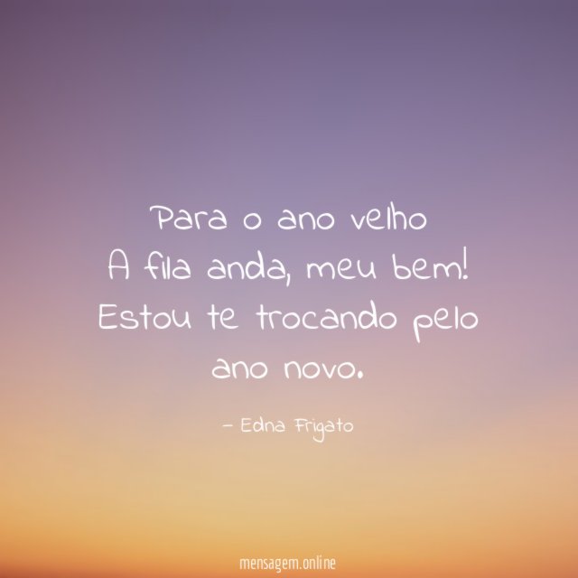 Para o ano velho
