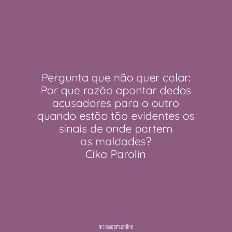 Pergunta que não quer calar