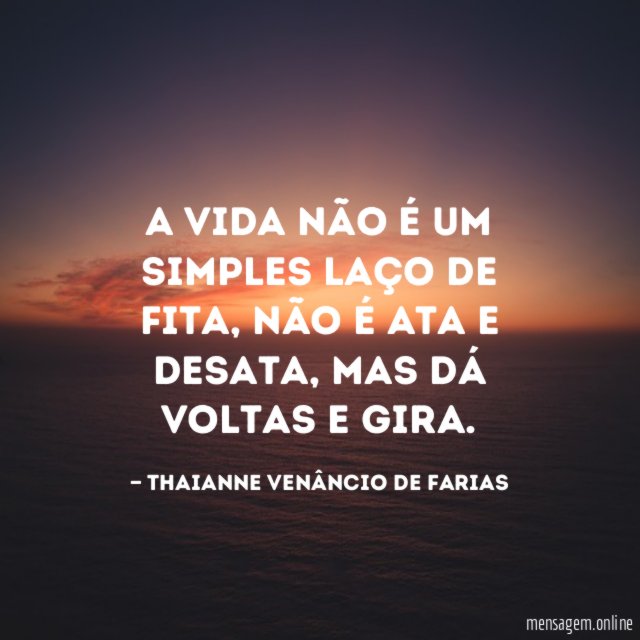 A vida não é um simples laço de fita