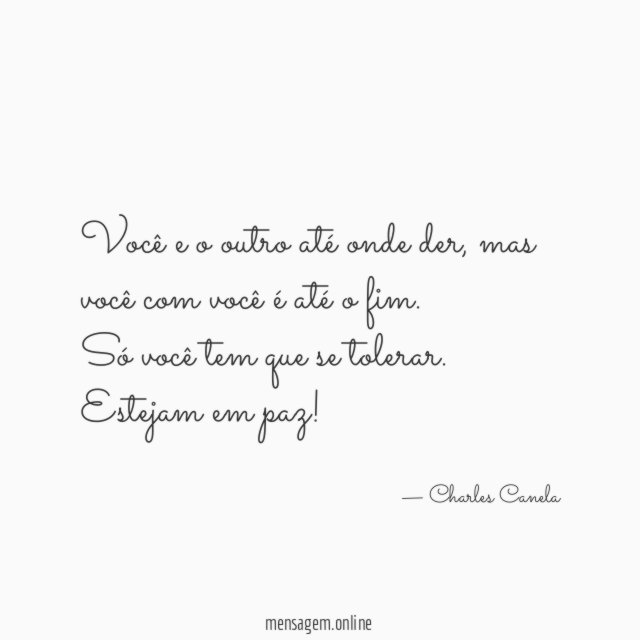 Você e o outro até onde der