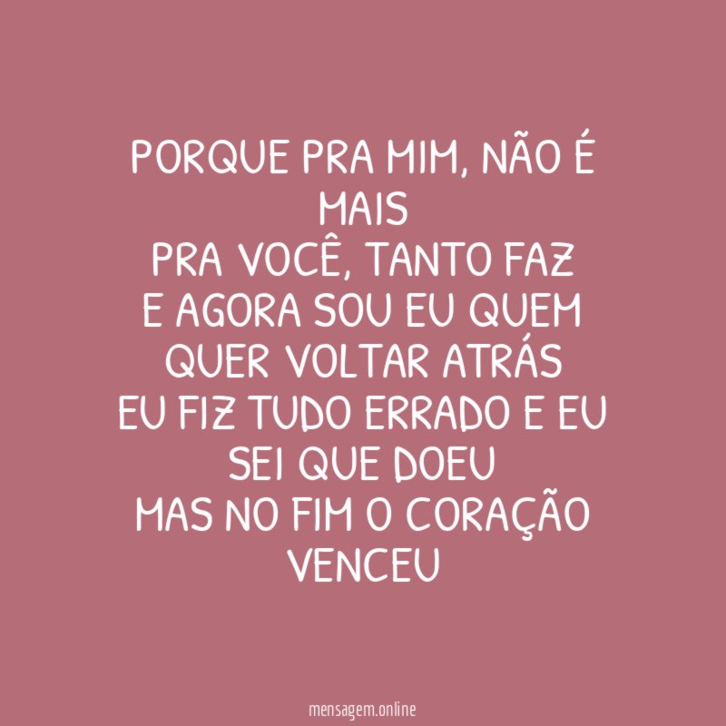 Porque pra mim