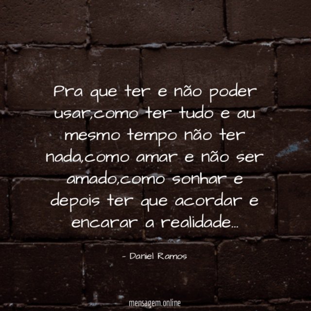 Pra que ter e não poder usar