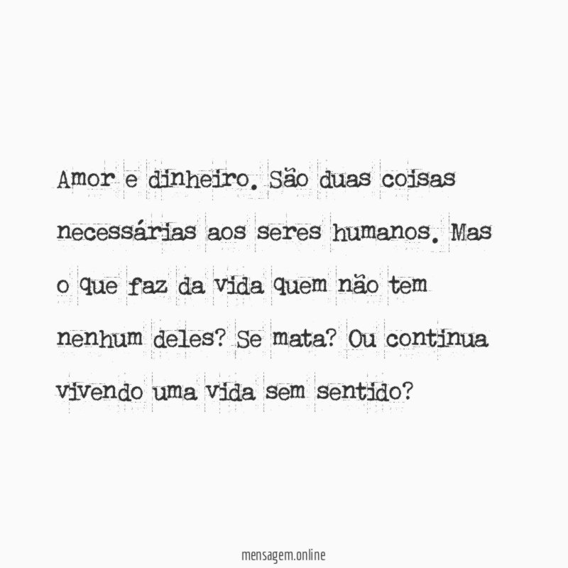 Amor e dinheiro