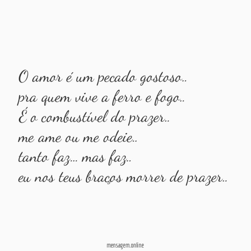 O amor é um pecado gostoso