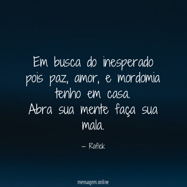 em busca do inesperado pois paz
