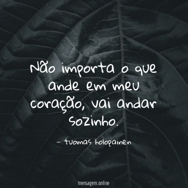 Não importa o que ande em meu coração