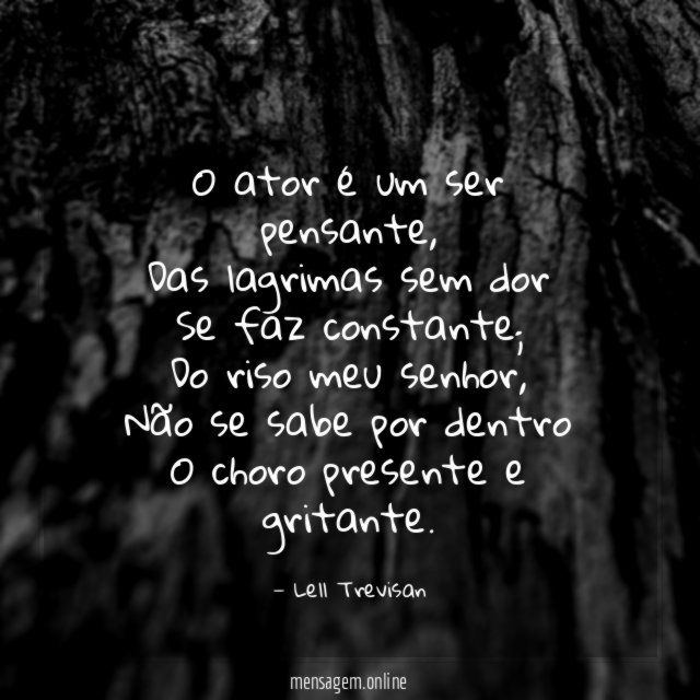 O ator é um ser pensante