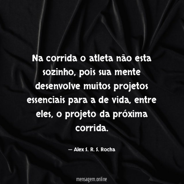Na corrida o atleta não esta sozinho