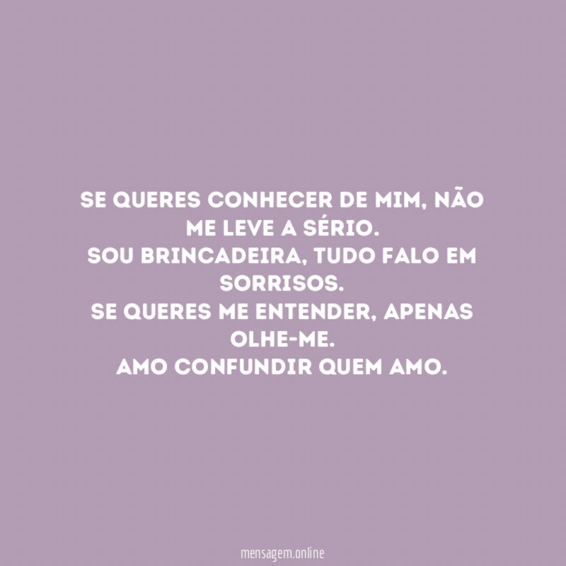 Se queres conhecer de mim