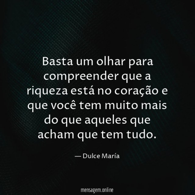 Basta um olhar para compreender que a riqueza