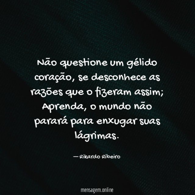 Não questione um gélido coração