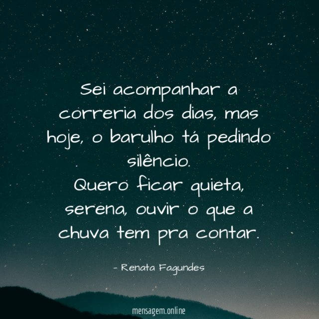 Sei acompanhar a correria dos dias