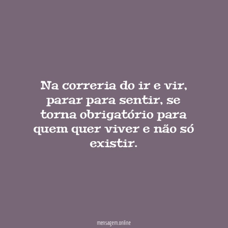 Na correria do ir e vir