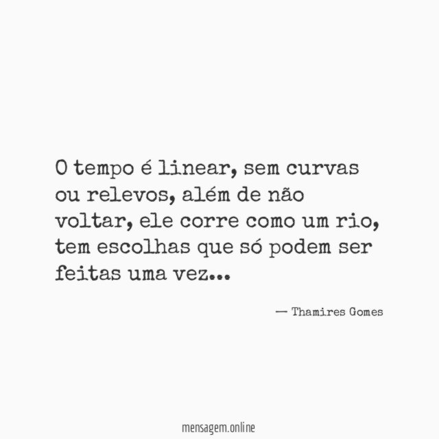 O tempo é linear
