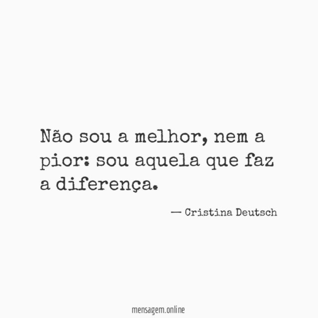 Não sou a melhor