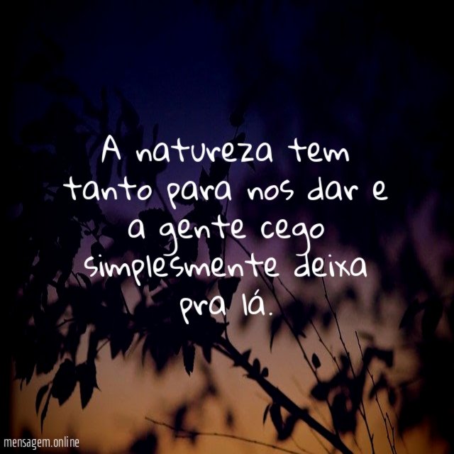 A natureza tem tanto para nos dar