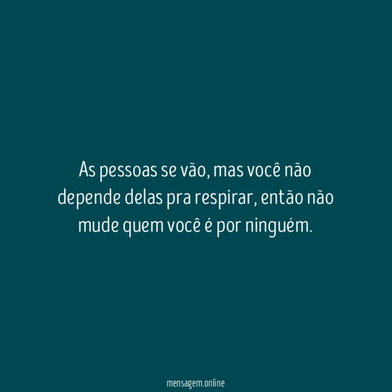 As pessoas se vão