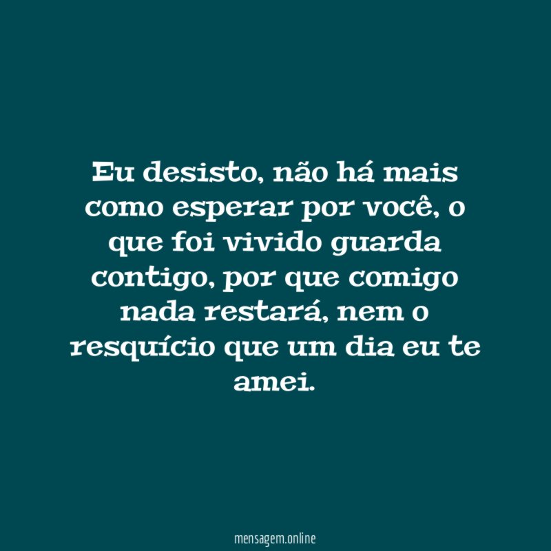 Eu desisto