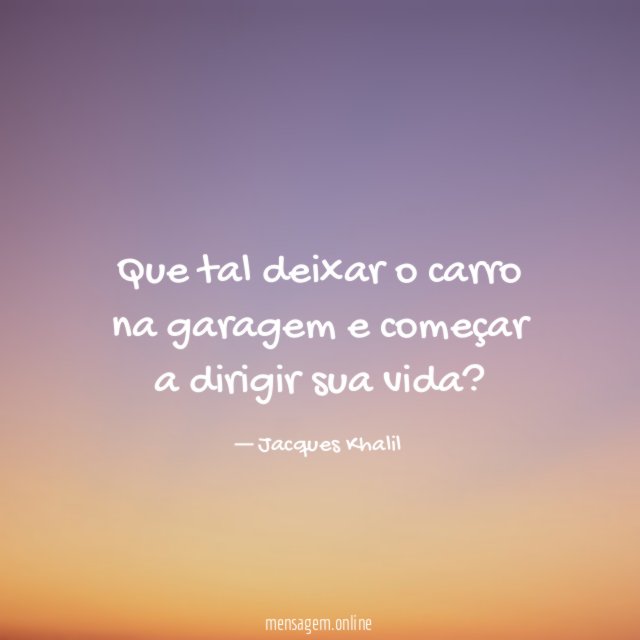 Que tal deixar o carro na garagem