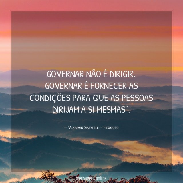GOVERNAR não é dirigir