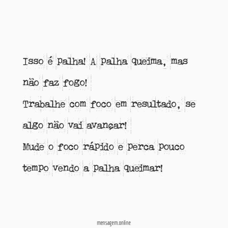 Isso é palha