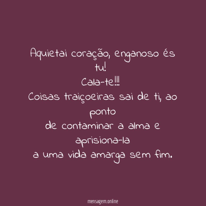 Aquietai coração