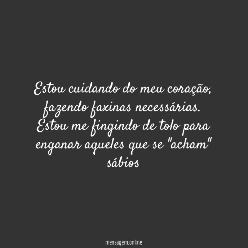 Estou cuidando do meu coração