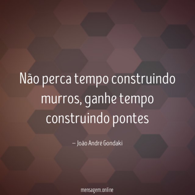 Não perca tempo construindo murros