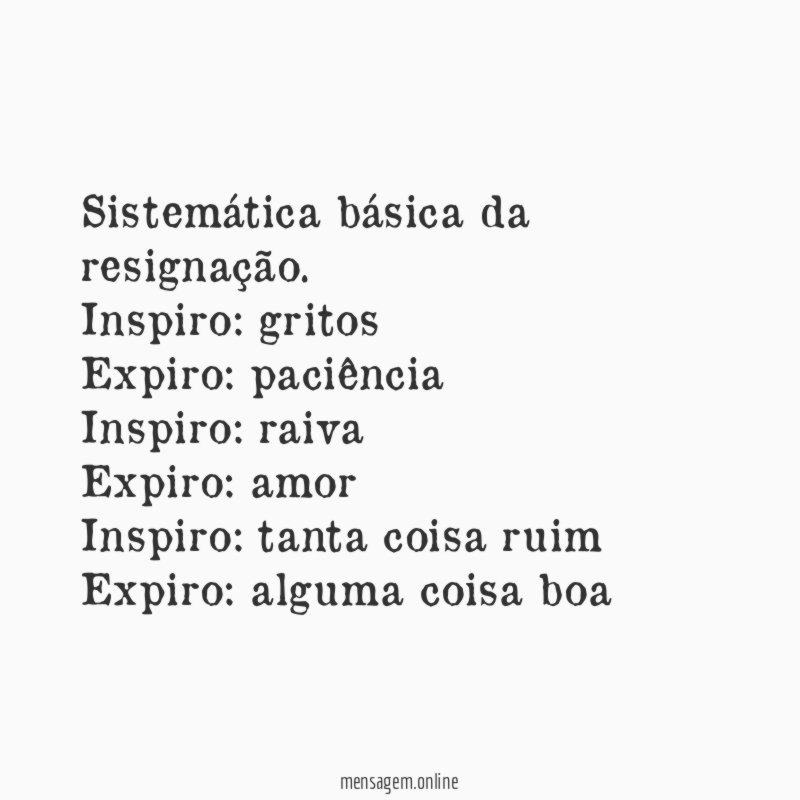 Sistemática básica da resignação