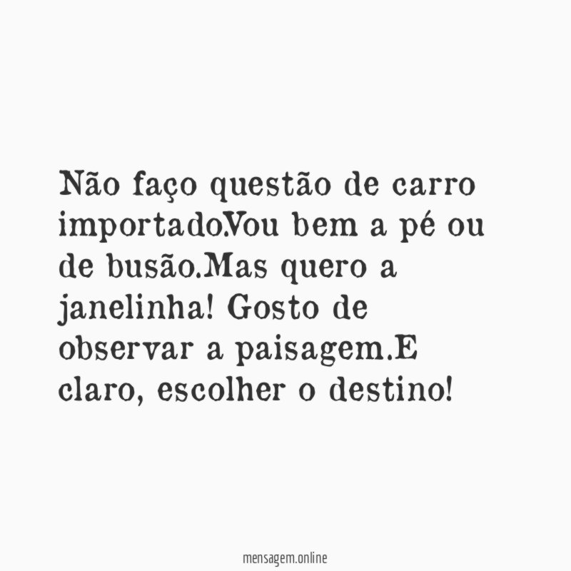 Não faço questão de carro importado