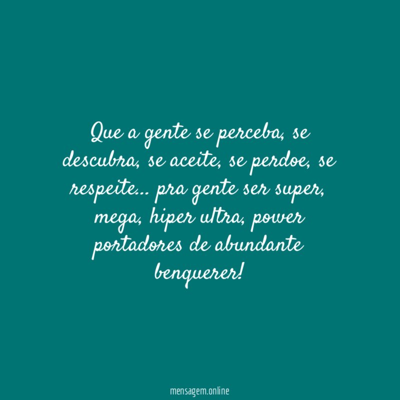 Que a gente se perceba