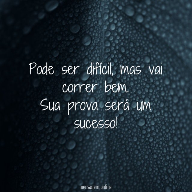 Sucesso para sua prova
