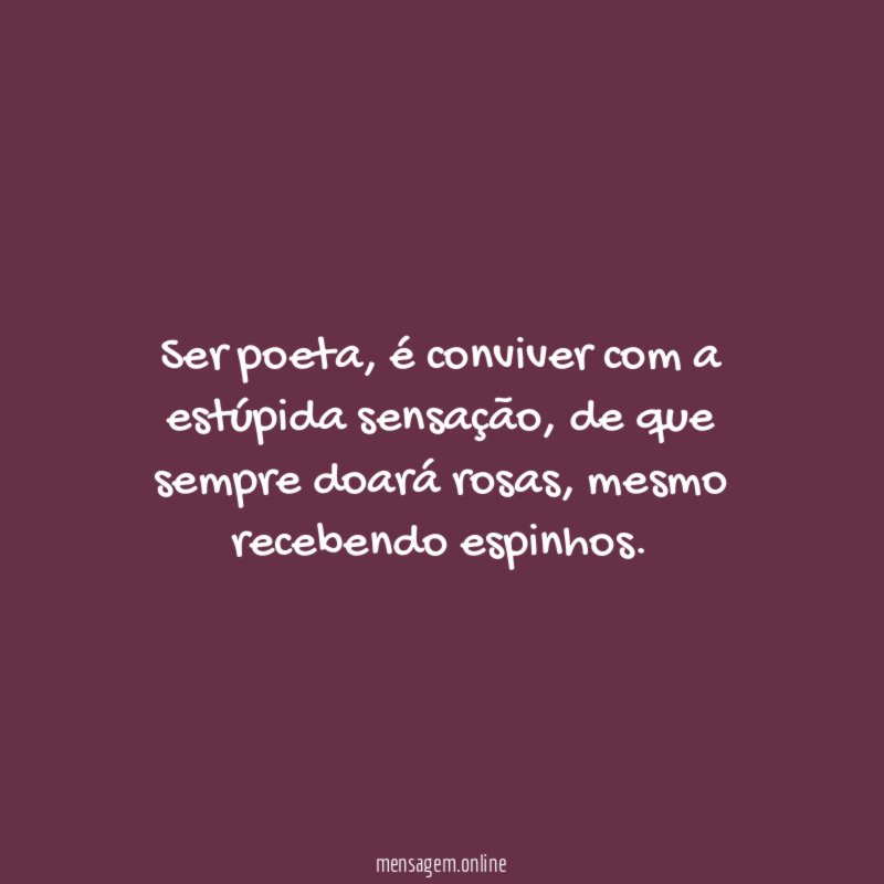 Ser poeta