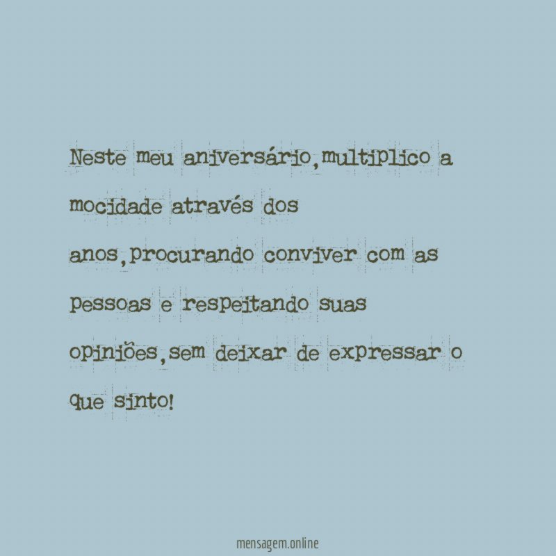 Neste meu aniversário