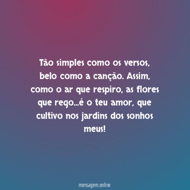 Tão simples como os versos
