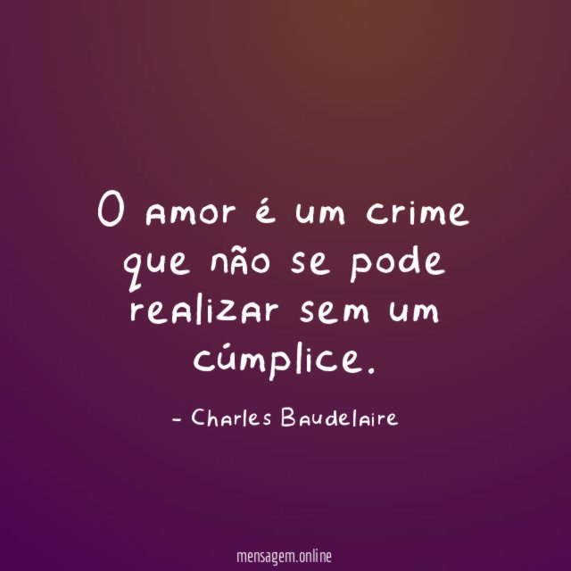 O amor é um crime que não se