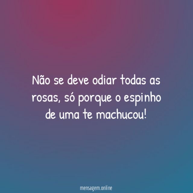 Não se deve odiar todas as rosas