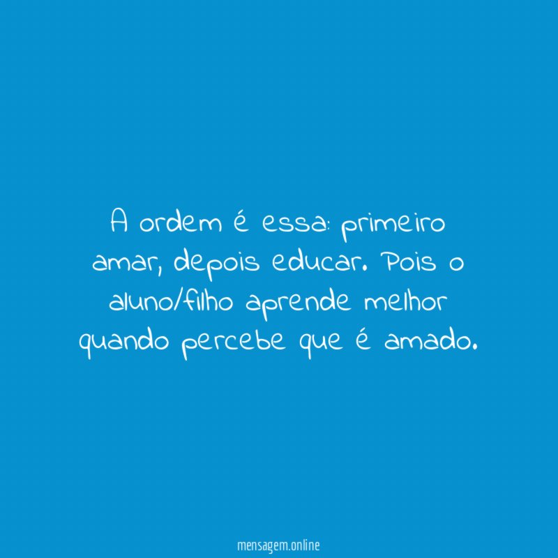 A ordem é essa