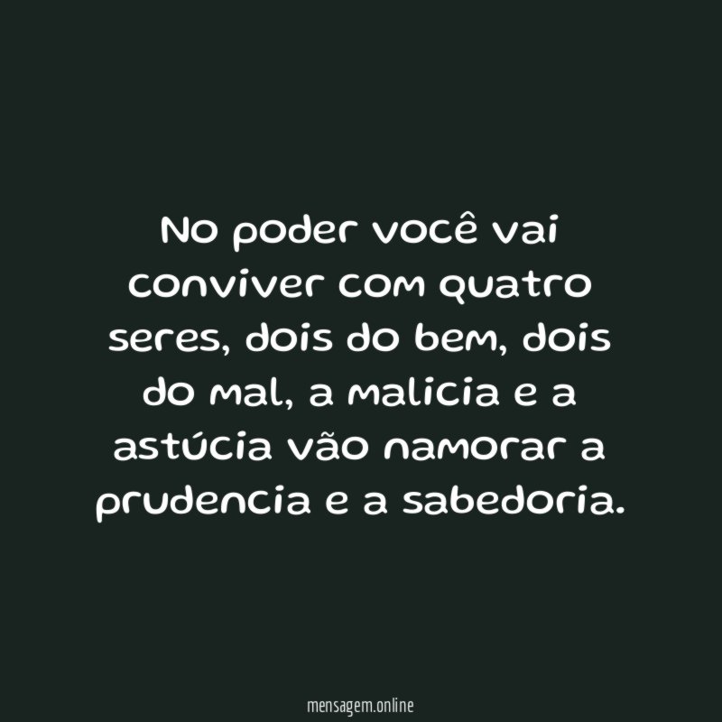 No poder você vai conviver com quatro seres