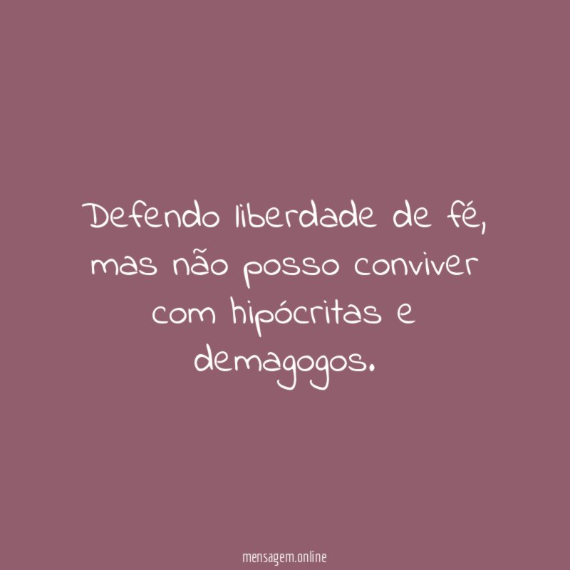 Defendo liberdade de fé