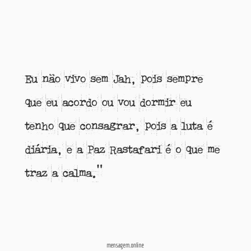 Eu não vivo sem Jah