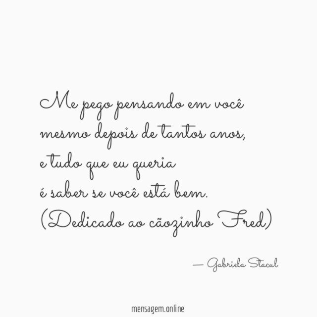 Me pego pensando em você mesmo depois de tantos anos