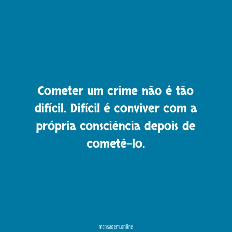 Cometer um crime não é tão difícil