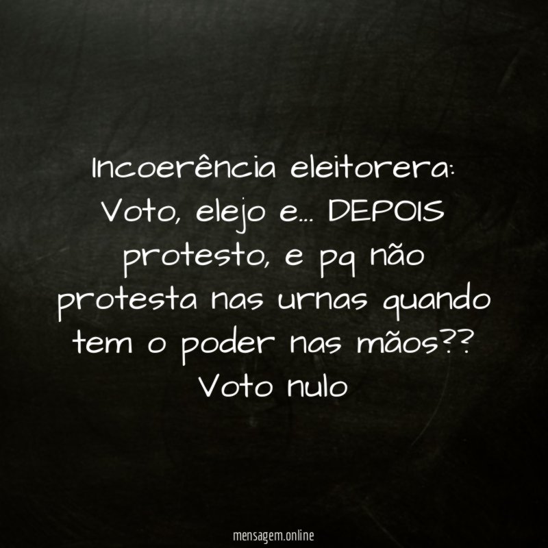 incoerência eleitorera