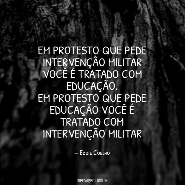 Em protesto que pede intervenção militar você é tratado com educação.