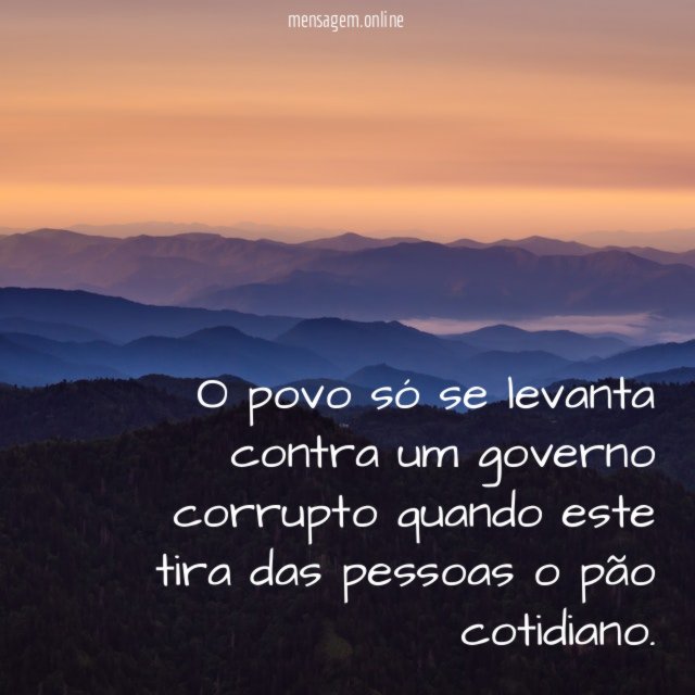 O povo só se levanta contra um governo