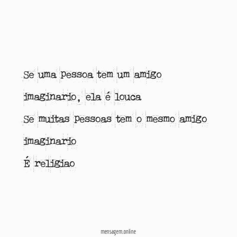 Se uma pessoa tem um amigo imaginario