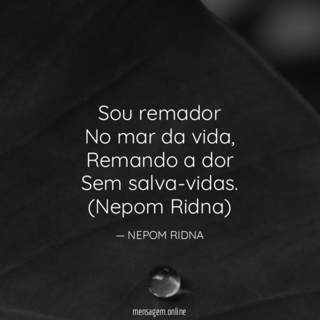 Sou remador No mar da vida